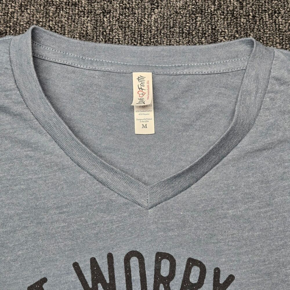 Love In Faith Women’s T‑Shirt M Blue Western Leave Judging to Jesus Christian - Picture 6 of 13